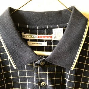 Navy blue/yellow/white in small box look polo